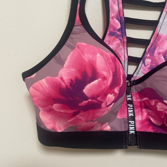 Victoria's Secret ULTIMATE Push Up Sports Bra Women's Medium Front Zip Wireless - Picture 4 of 7